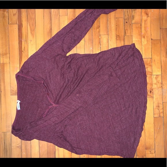 RICKIS - buttoned burgundy 3/4-sleeve - Picture 2 of 4